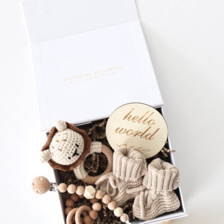 Boîte cadeau pour bébé Beige 