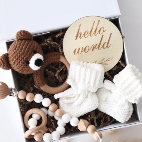 Boîte cadeau bébé blanche 