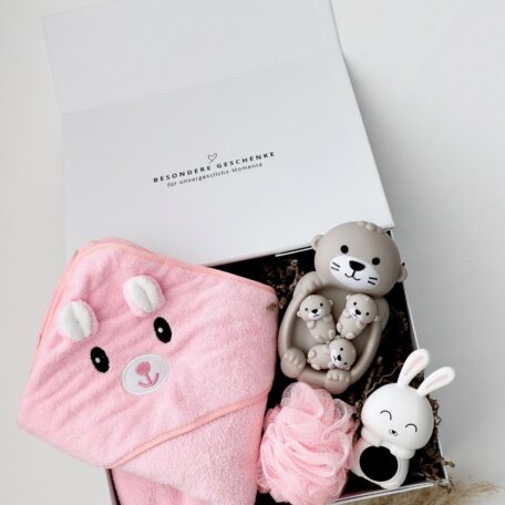 Boîte de bain ourson rose