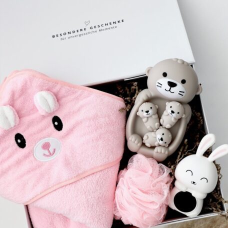 Boîte de bain ourson rose