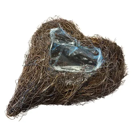 Récipient en forme de cœur en Mühlenbeckia, 25cm x 8cm