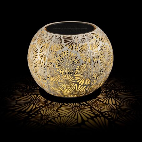 Solar Antic Globe Blossom 22x18cm weiss