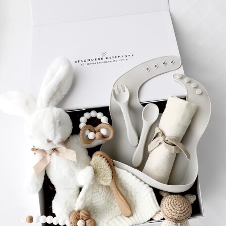 Baby Geschenkbox „Lunelle“ weiss (Hase weiss)