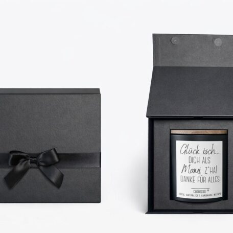 Duftkerze in Geschenkverpackung „Glück isch“