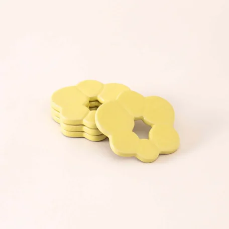 Keramikuntersetzer Blume, Gelb, 4 Stück