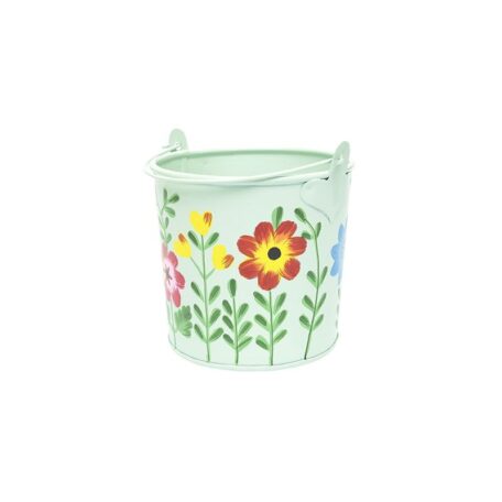Seau Flower Painting Menthe