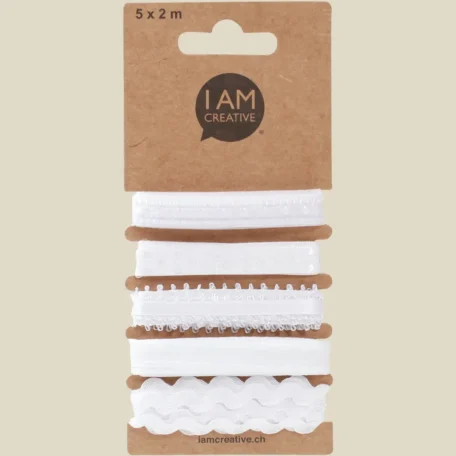 Ruban décoratif, 5 x 2 m, blanc