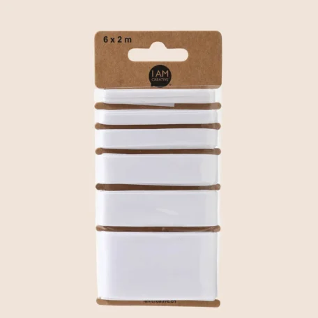 Ruban de satin, blanc, 6x2 m