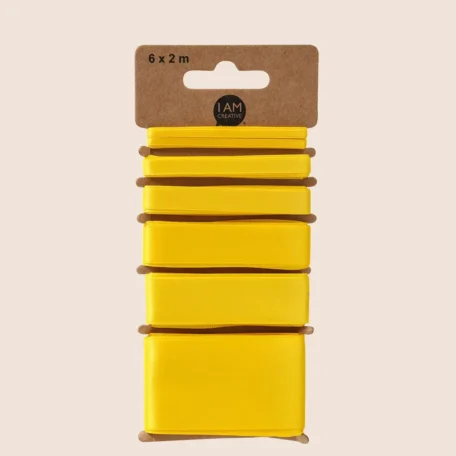 Ruban cadeau jaune / ruban décoratif 6 x 2 m