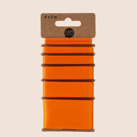 Ruban cadeau orange / ruban décoratif 6 x 2 m