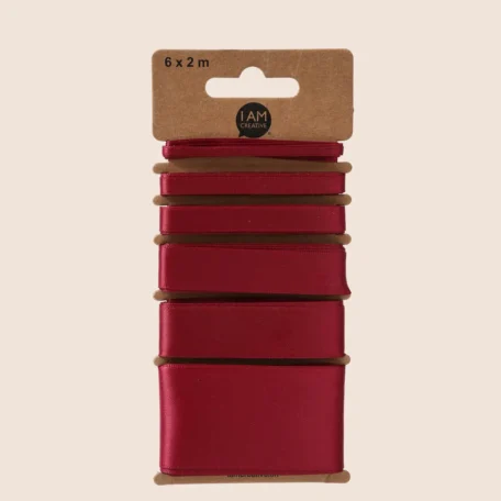 Ruban cadeau rouge vin / ruban décoratif 6 x 2 m