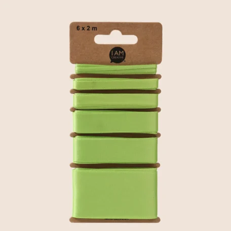 Ruban cadeau vert / ruban décoratif 6 x 2 m