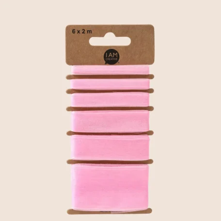 Ruban décoratif rose / ruban cadeau en organza 6 x 2 m