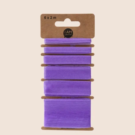 Ruban décoratif violet / ruban cadeau en organza 6 x 2 m