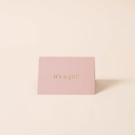 Carte rose à volet “it's a girl” !”