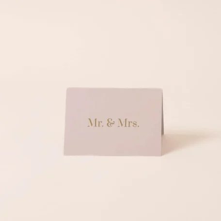 Beige Klappkarte “Mr & Mrs”