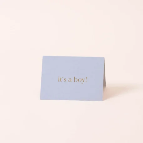 Carte à volet bleu clair “it's a boy !”
