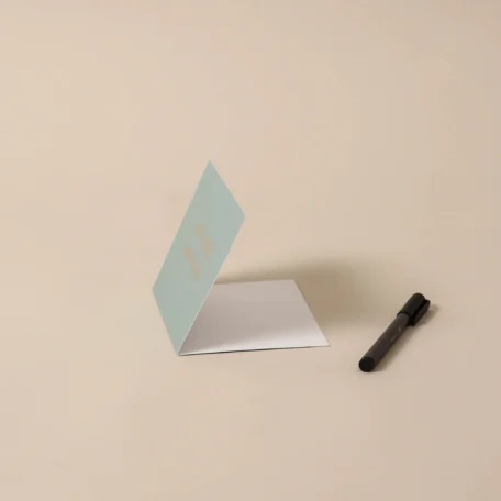 Carte à volet menthe “welcome little one”