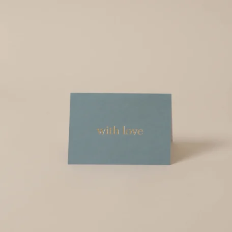 Carte à volet turquoise “with love”