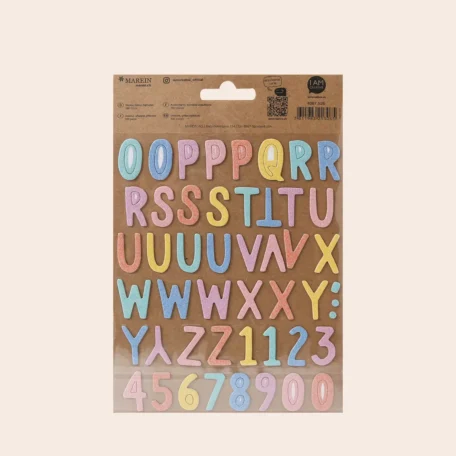 3D Glitter Sticker, Buchstaben & Zahlen