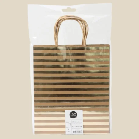 Pochettes en papier, motifs à rayures et à pois en relief doré