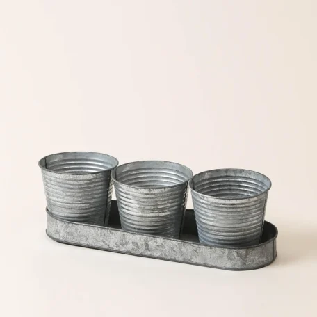 Blech Kräutertopf 3er Set, 33 x 10 cm