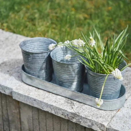 Blech Kräutertopf 3er Set, 33 x 10 cm
