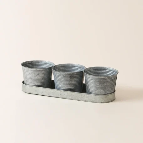 Blech Kräutertopf 3er Set, 40 x 12 cm