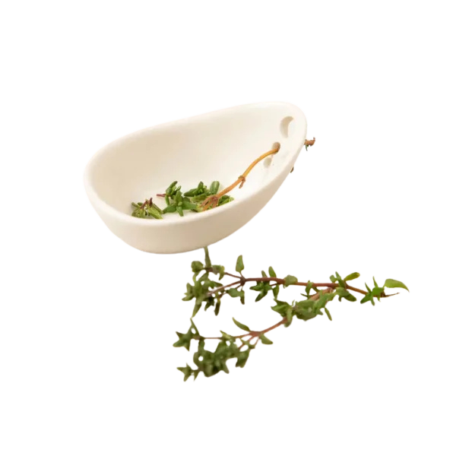 Kräuterabstreifer aus Steingut, Beige