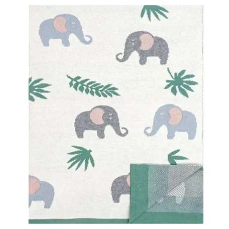 Couverture tricotée Eléphant