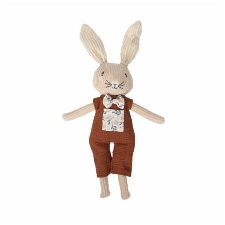Peluche lapin blanc/rouille