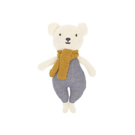 Peluche Ours blanc/rouille