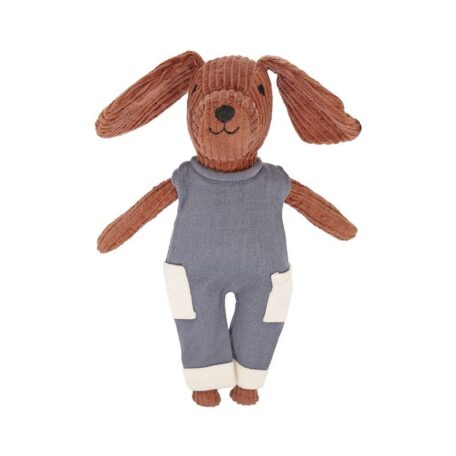 Peluche chien rouille/bleu