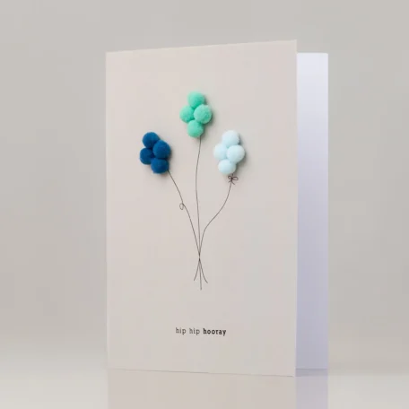 Karte Balloons Navy - mint - hell blau