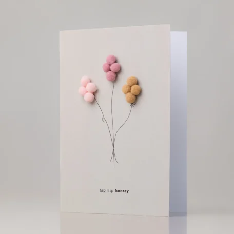 Karte Balloons Rosa - altrosa - beige