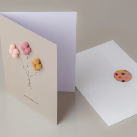 Karte Balloons Rosa - altrosa - beige