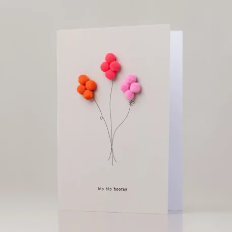 Karte Balloons Orange - pink - Hellpink