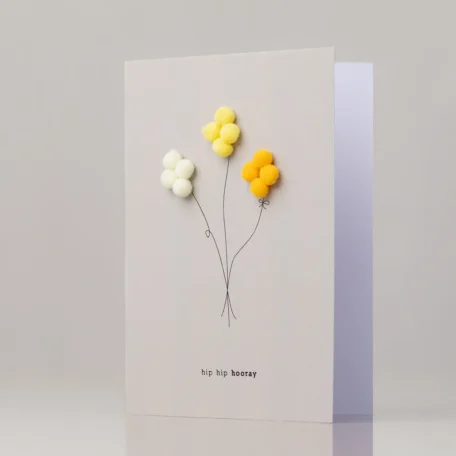 Karte Balloons Offwhite - Gelb - Dunkelgelb