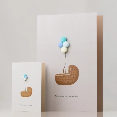 Karte Baby nest blue A4