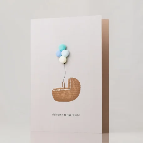 Karte Baby nest blue