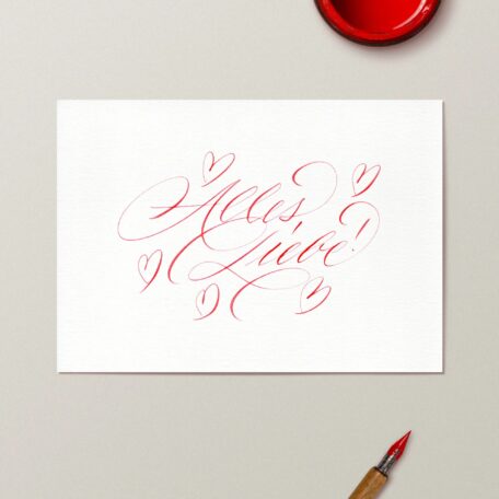 Original kalligrafierte Klappkarte «Alles Liebe»