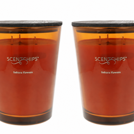2 pour 1 : bougie parfumée XL élégante, parfum « Fleur de cerisier japonais », 850 g