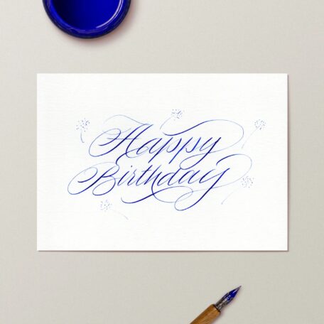 Original kalligrafierte Klappkarte «Happy Birthday»
