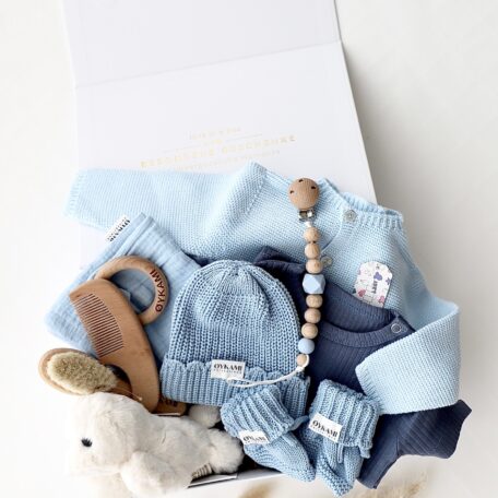 Boîte cadeau bébé bleue