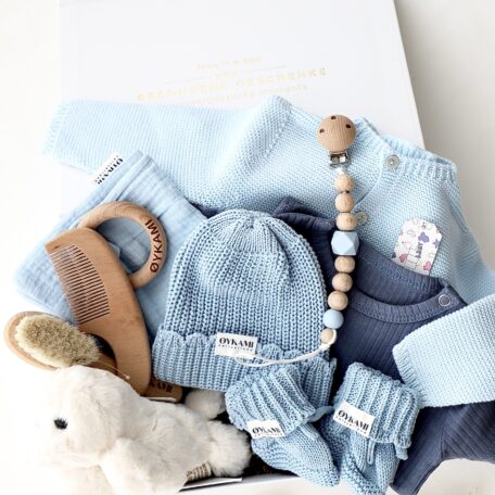 Boîte cadeau bébé bleue