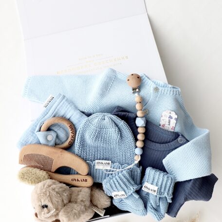 Boîte cadeau bébé bleue