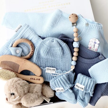 Boîte cadeau bébé bleue