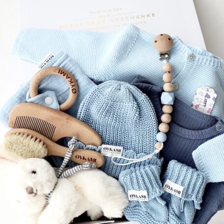 Boîte cadeau bébé bleue