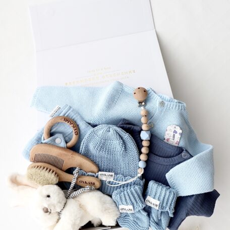 Boîte cadeau bébé bleue