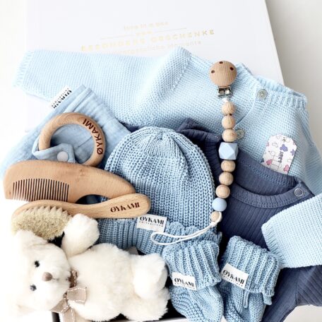 Boîte cadeau bébé bleue